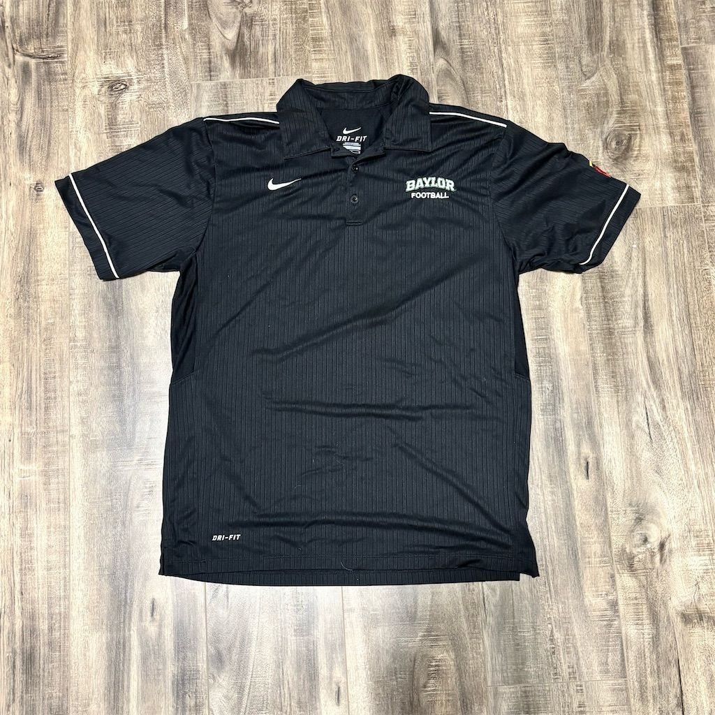 Nike Men's Baylor Football Polo Shirt Black Size M Alamo Bowl Edition
